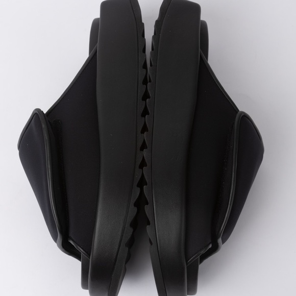 Giaborghini black leather and scuba slide sandals with Velcro closure - Picture 4 of 5